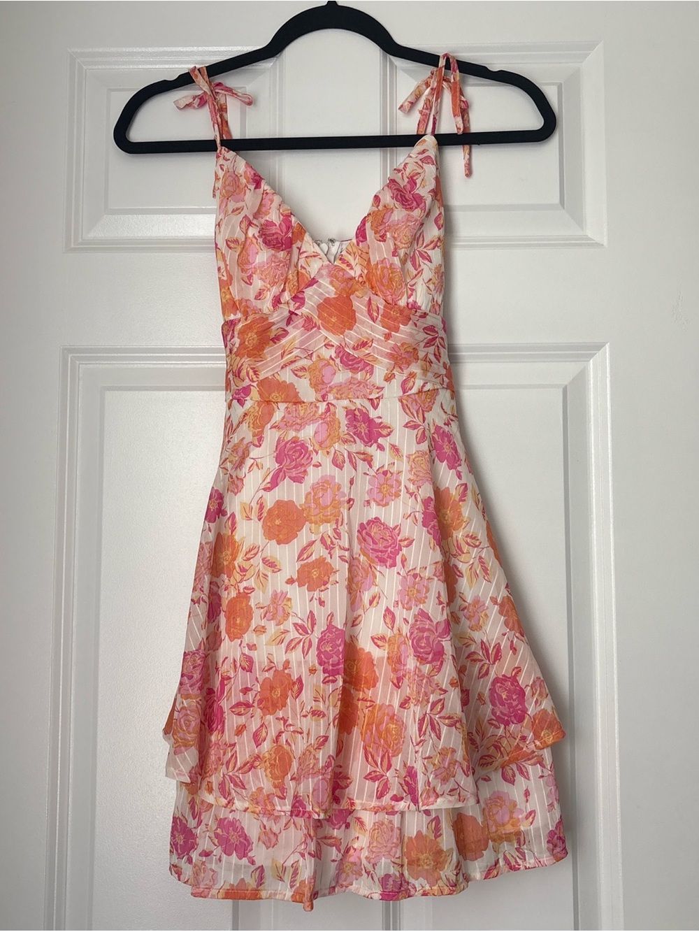 Floral Pink & Orange Dress